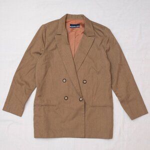 Mocha Oversized Double Breasted Vintage Blazer